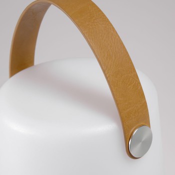 Dialma table lamp with brown handle