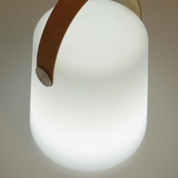 Dialma table lamp with brown handle