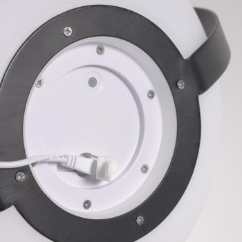 Dinesh table lamp with black steel handle