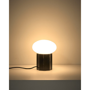 Idela table lamp in smoked glass and black marble Ø 15 cm