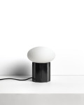 Idela table lamp in smoked glass and black marble Ø 15 cm