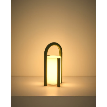 Leros small portable table lamp in polyethylene and steel