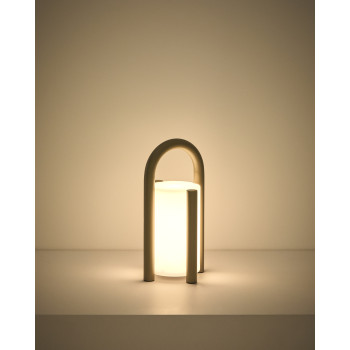 Leros small portable table lamp in polyethylene and steel