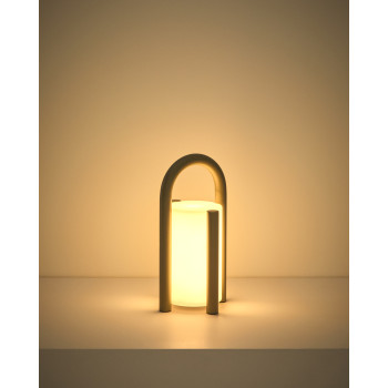 Leros small portable table lamp in polyethylene and steel