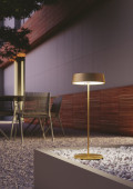 Cocktail Gold Rechargeable LED Table Lamp, 2.2W, 192lm, 3000K, Dimmable, IP54: Elegant, waterproof, and perfect for creating atmosphere indoors and outdoors. Discover it at Tecno Arredo 3 Lighting.