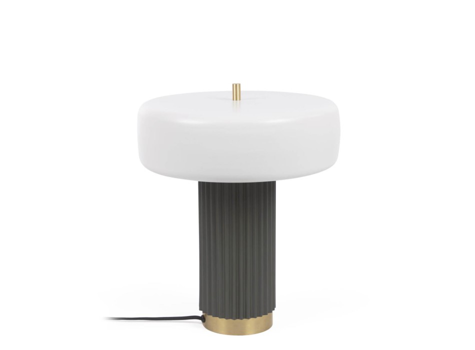 Serenella table lamp in white and green painted metal