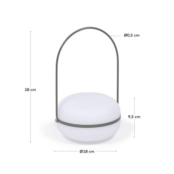 Tea table lamp in polyethylene and metal 