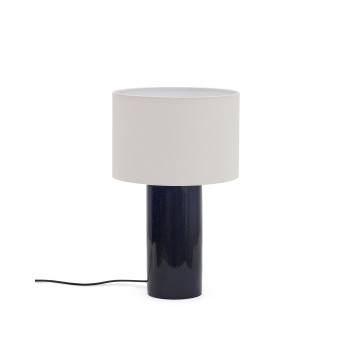 Toneric ceramic table lamp with blue and cotton finish