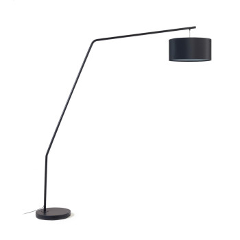 Ciana floor lamp in metal with black finish and cotton ceiling lamp