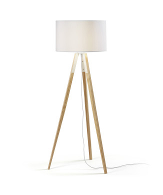 Iguazu floor lamp, white and wood