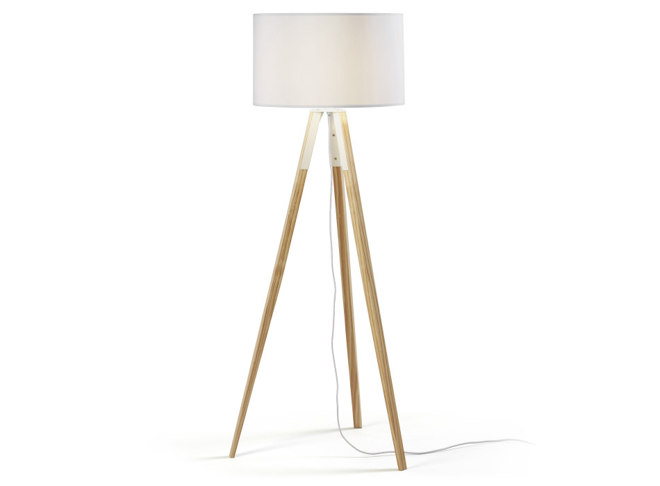 Iguazu floor lamp, white and wood