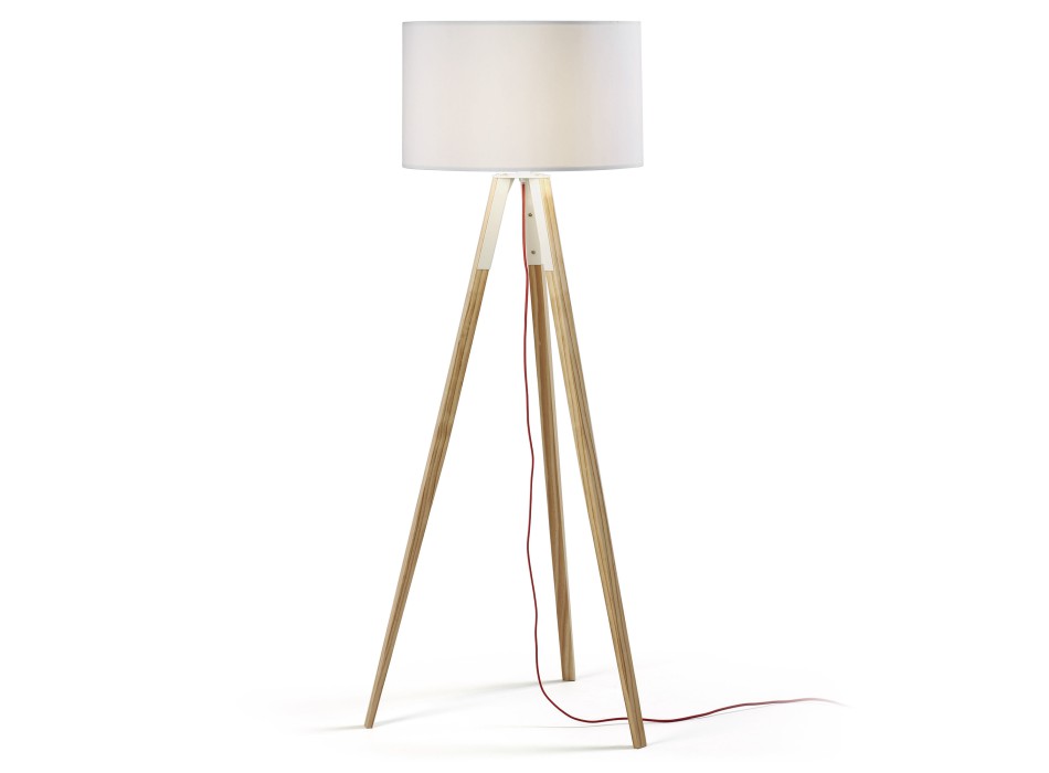Iguazu floor lamp, white and wood