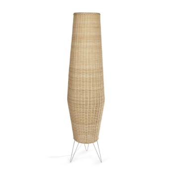 Kamaria large rattan floor lamp with natural finish