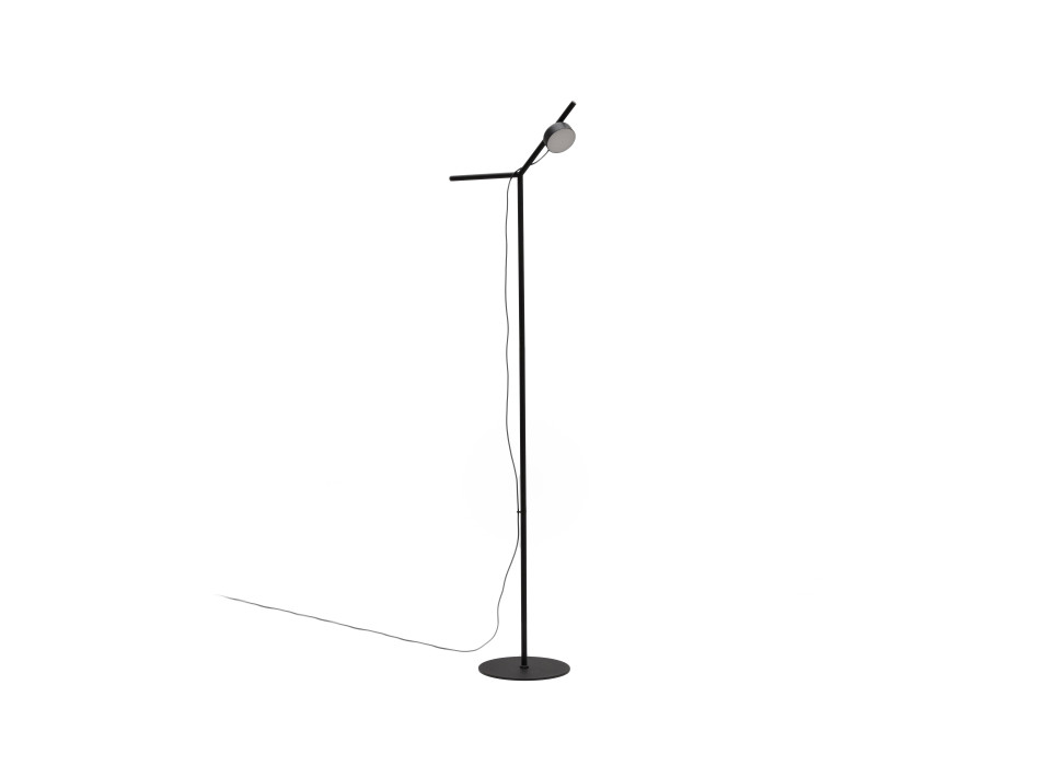 Orey floor lamp in black metal with multi-position spotlight