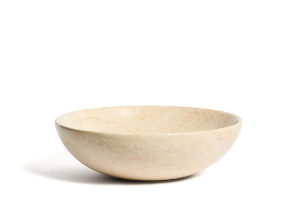 Darnen countertop washbasin in beige marble Ø 40 cm