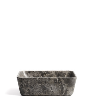 Darnen countertop washbasin in grey marble 40 x 40 cm