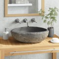 Oval river stone sink