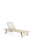 Dandara cot in steel, ecru rope and legs in solid acacia wood FSC 100%