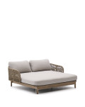 Catalina double bed in beige rope and 100% solid FSC acacia wood