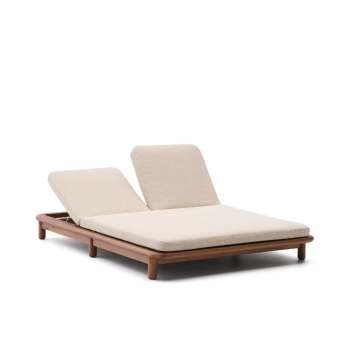 Turqueta double sun lounger in 100% FSC solid teak wood