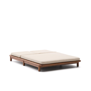 Turqueta double sun lounger in 100% FSC solid teak wood