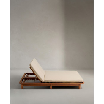 Turqueta double sun lounger in 100% FSC solid teak wood