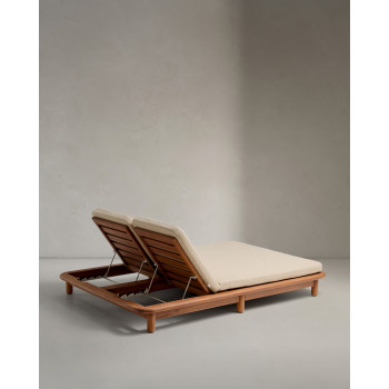 Turqueta double sun lounger in 100% FSC solid teak wood