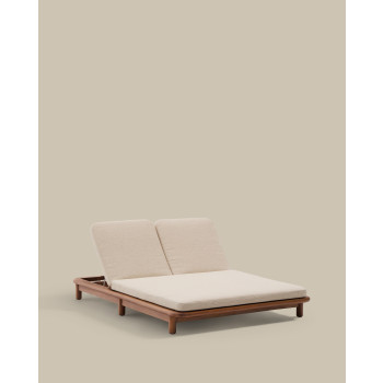 Turqueta double sun lounger in 100% FSC solid teak wood