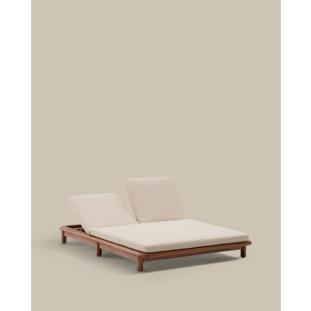 Turqueta double sun lounger in 100% FSC solid teak wood