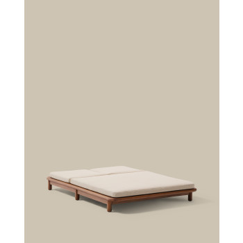 Turqueta double sun lounger in 100% FSC solid teak wood