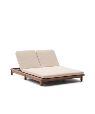 Turqueta double sun lounger in 100% FSC solid teak wood