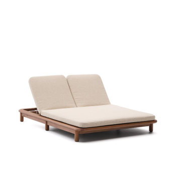 Turqueta double sun lounger in 100% FSC solid teak wood