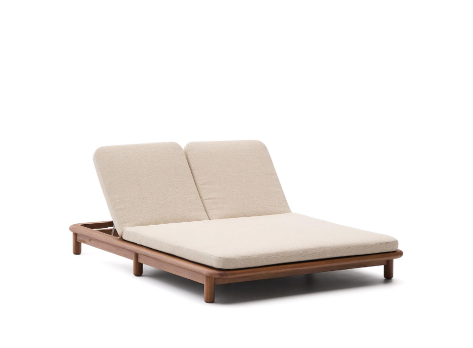 Turqueta double sun lounger in 100% FSC solid teak wood