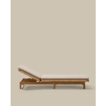 Galea sunbed in solid teak and FSC 100% synthetic rattan