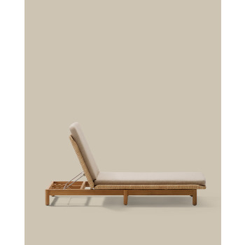 Galea sunbed in solid teak and FSC 100% synthetic rattan