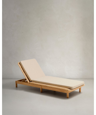 Galea sunbed in solid teak and FSC 100% synthetic rattan