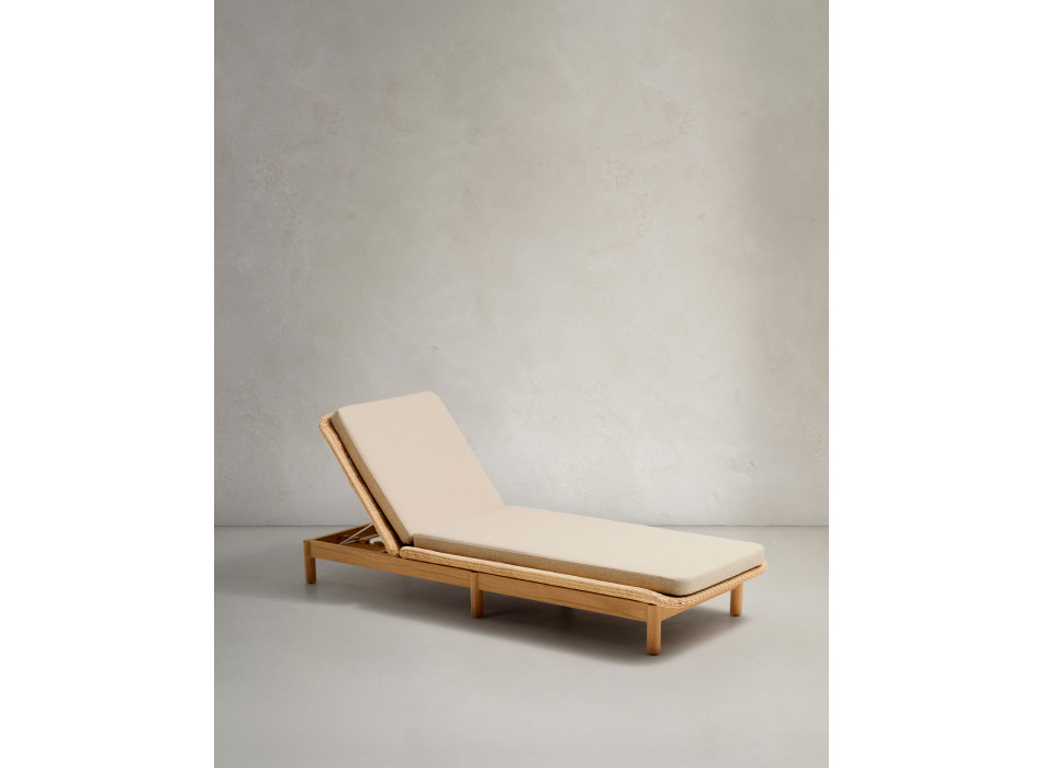 Galea sunbed in solid teak and FSC 100% synthetic rattan