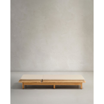 Galea sunbed in solid teak and FSC 100% synthetic rattan