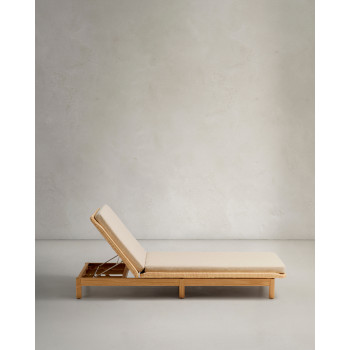 Galea sunbed in solid teak and FSC 100% synthetic rattan