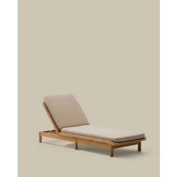 Galea sunbed in solid teak and FSC 100% synthetic rattan