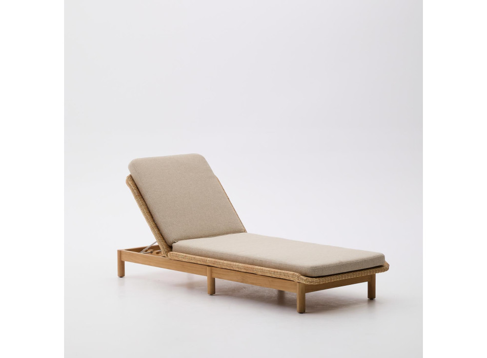 Galea sunbed in solid teak and FSC 100% synthetic rattan