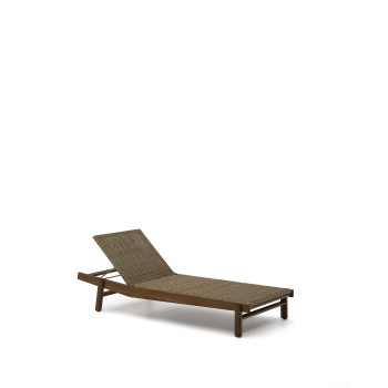 Itani sun lounger in solid acacia wood and FSC 100% synthetic rattan