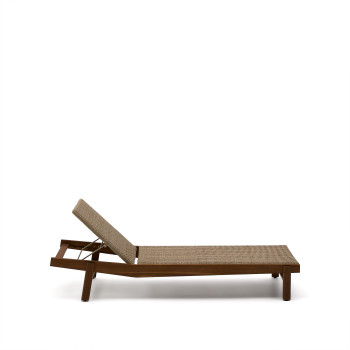 Itani sun lounger in solid acacia wood and FSC 100% synthetic rattan