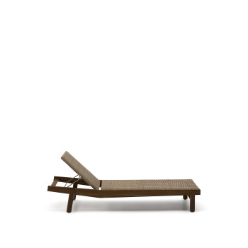 Itani sun lounger in solid acacia wood and FSC 100% synthetic rattan