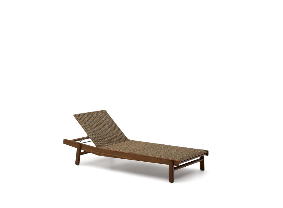 Itani sun lounger in solid acacia wood and FSC 100% synthetic rattan