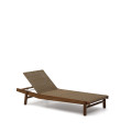 Itani sun lounger in solid acacia wood and FSC 100% synthetic rattan