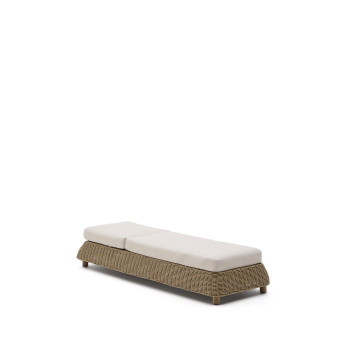 Meria sun lounger in synthetic rattan and legs in 100% FSC solid acacia wood