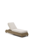 Meria sun lounger in synthetic rattan and legs in 100% FSC solid acacia wood