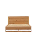 Alguema bed with oak veneer and natural finish for a 160 x 200 cm mattress