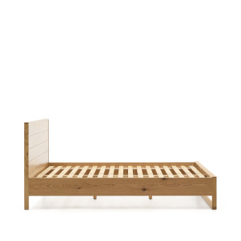 Alguema bed with oak veneer and natural finish for a 180 x 200 cm mattress